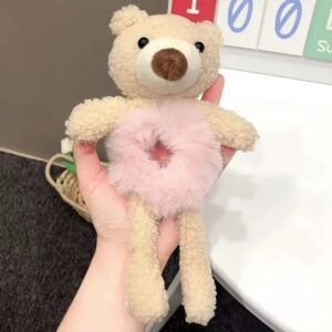 Kawaii Cartoon Plush Hair Rope Pink