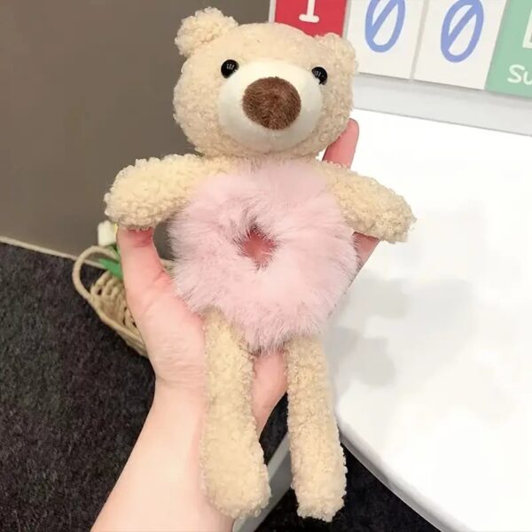 Kawaii Cartoon Plush Hair Rope Pink
