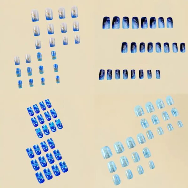 96pcs Ocean Blue Press-On Nail Set  - Image 4