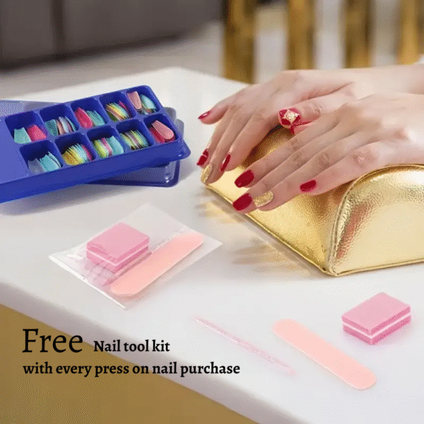 24pcs Medium Square White Cat Pattern False Nails - Image 4
